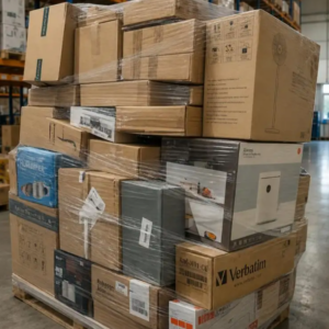 Palé mixto de devoluciones de clientes, calidad AB · 80-120 unidades