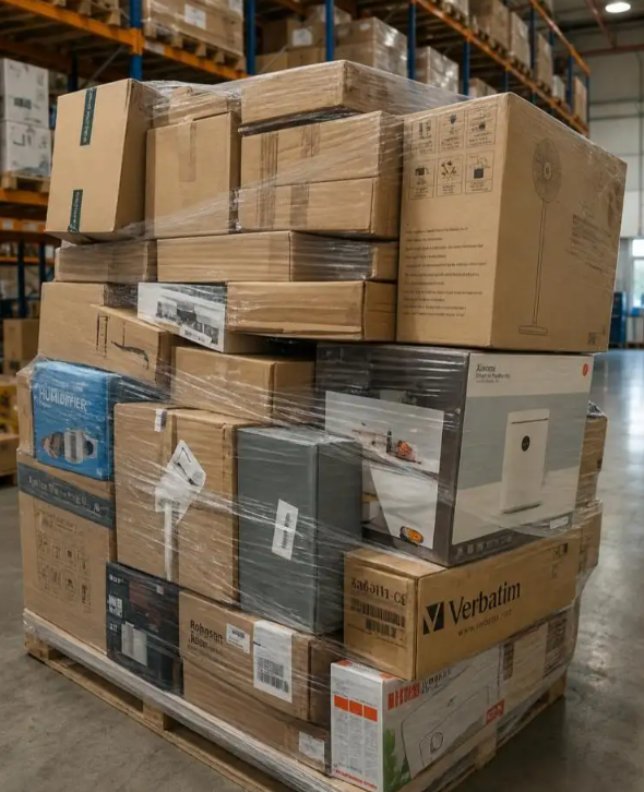 Palé mixto de devoluciones de clientes, calidad AB · 80-120 unidades