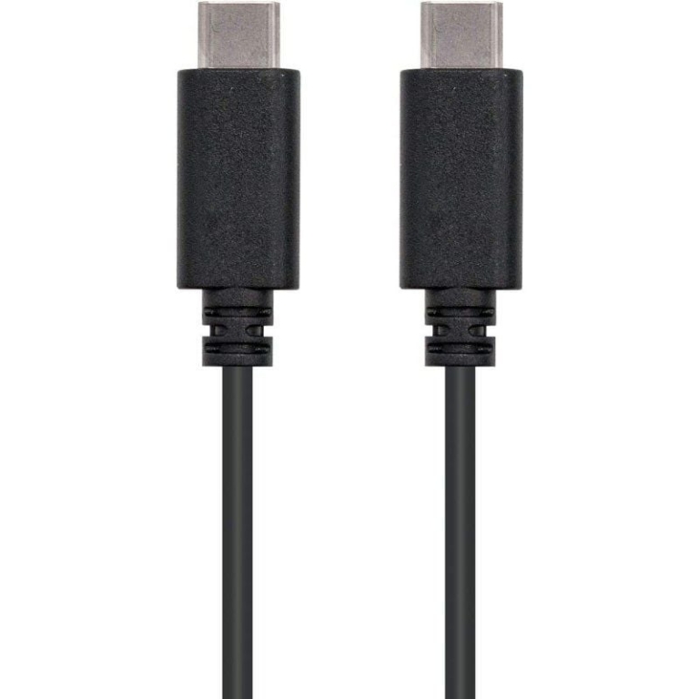 Cable USB 2.0 Tipo-C Nanocable 10.01.2301/ USB Tipo-C Macho - USB Tipo-C Macho/ 480Mbps/ 1m/ Negro