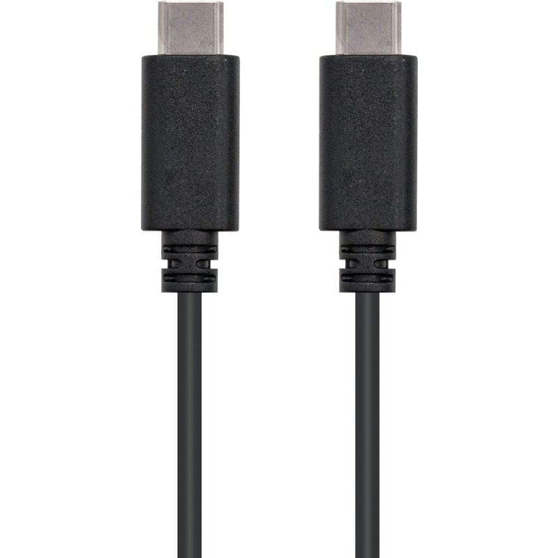 Cable USB 2.0 Tipo-C Nanocable 10.01.2301/ USB Tipo-C Macho - USB Tipo-C Macho/ 480Mbps/ 1m/ Negro