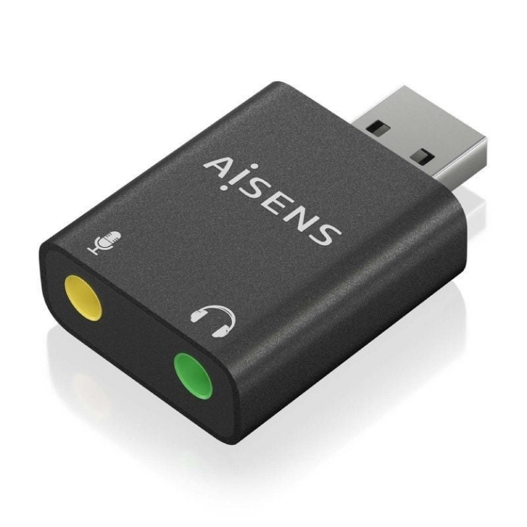 Tarjeta de Sonido Aisens A106-0768/ USB Macho - 2x Jack 3.5 Hembra