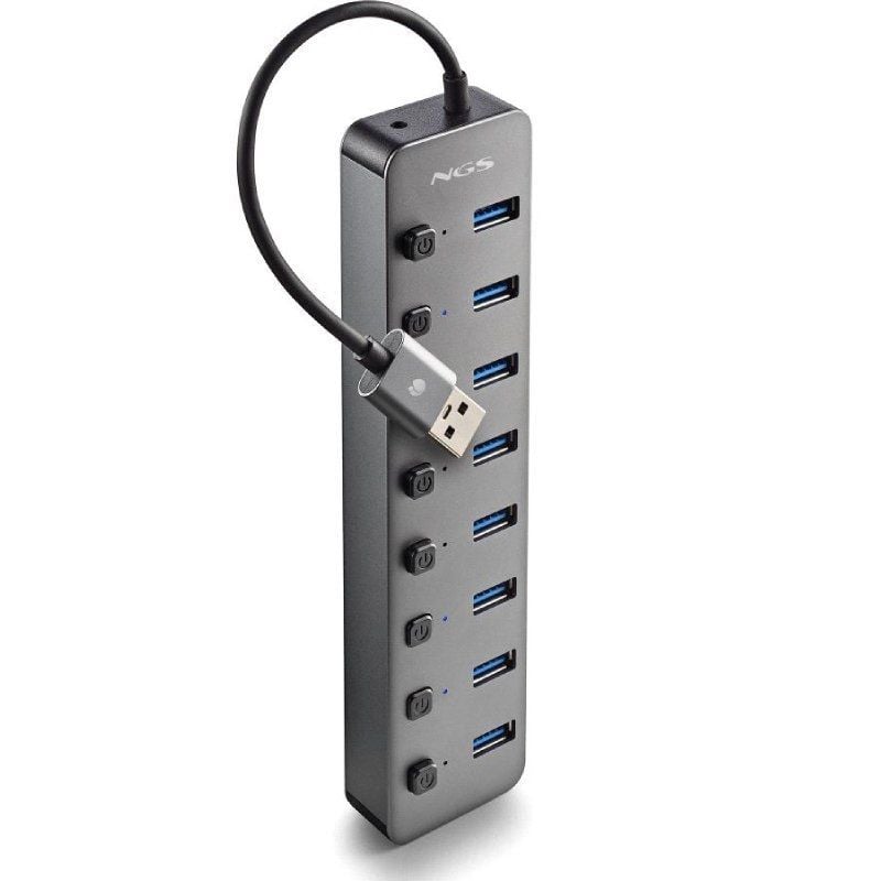 Hub USB NGS IHUB8 / 8xUSB 3.0/ Gris