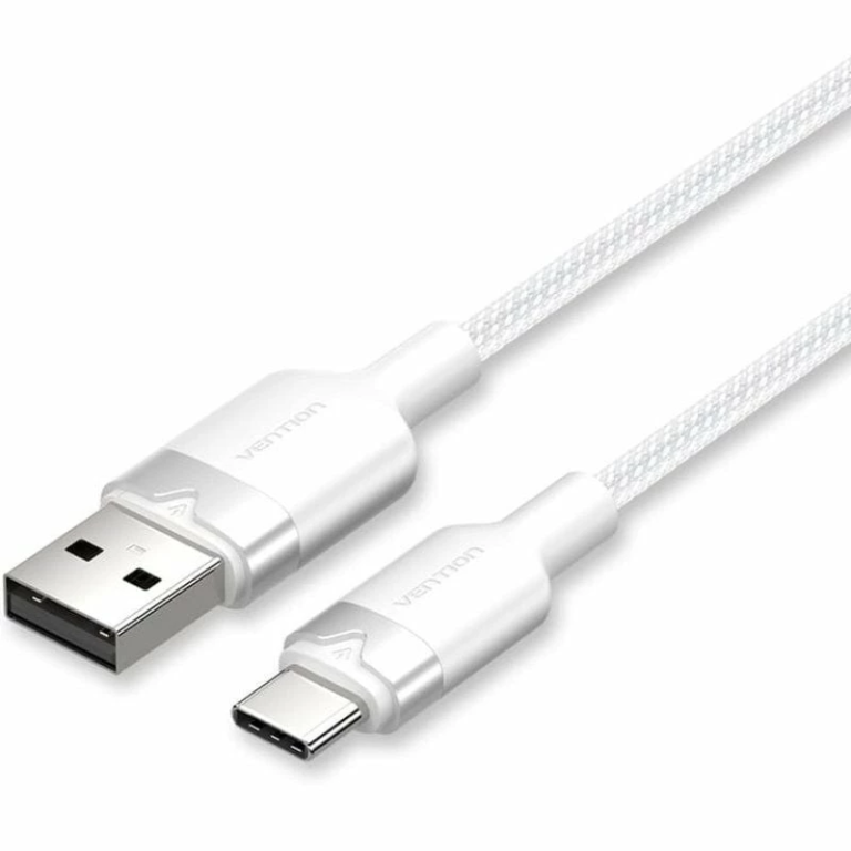 Cable USB 2.0 Tipo-C Vention CTNWF/ USB Tipo-C Macho - USB Macho/ Hasta 60W/ 480Mbps/ 1m/ Blanco