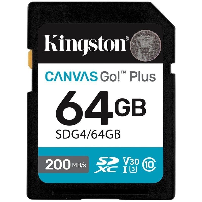 Tarjeta de Memoria Kingston CANVAS Go! Plus 64GB SD XC/ Clase 10/ 200MBs