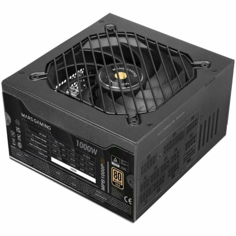 Fuente de Alimentación Mars Gaming MPB1000PSI/ 1000W/ Ventilador 14cm/ ATX 3.1/ PCIe 5.1/ 80 Plus Gold