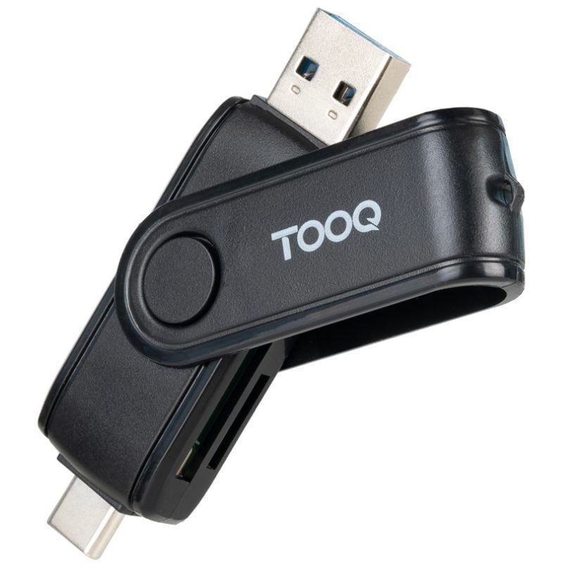 Lector de Tarjetas Externo TooQ TQR-3003B/ USB 2.0 y USB Tipo-C