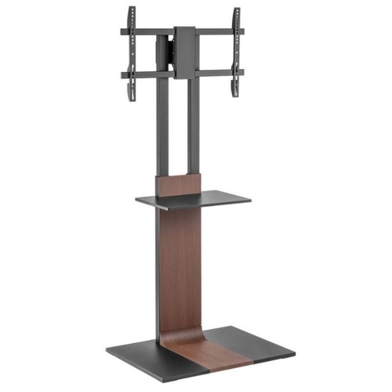 Soporte de Suelo Inclinable/ Giratorio con Bandeja DVD Aisens FT86TSE-401 para TV de 37-86"/ hasta 50kg