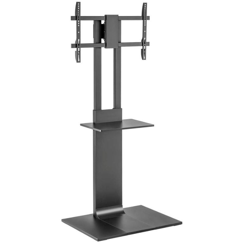 Soporte de Suelo Inclinable/ Giratorio con Bandeja DVD Aisens FT86TSE-399 para TV de 37-86"/ hasta 50kg