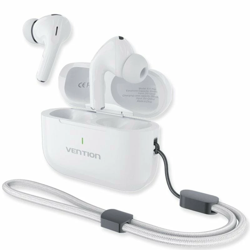 Auriculares Bluetooth Vention Echo Lite E11 Plus con estuche de carga/ Autonomía 6h/ Blancos