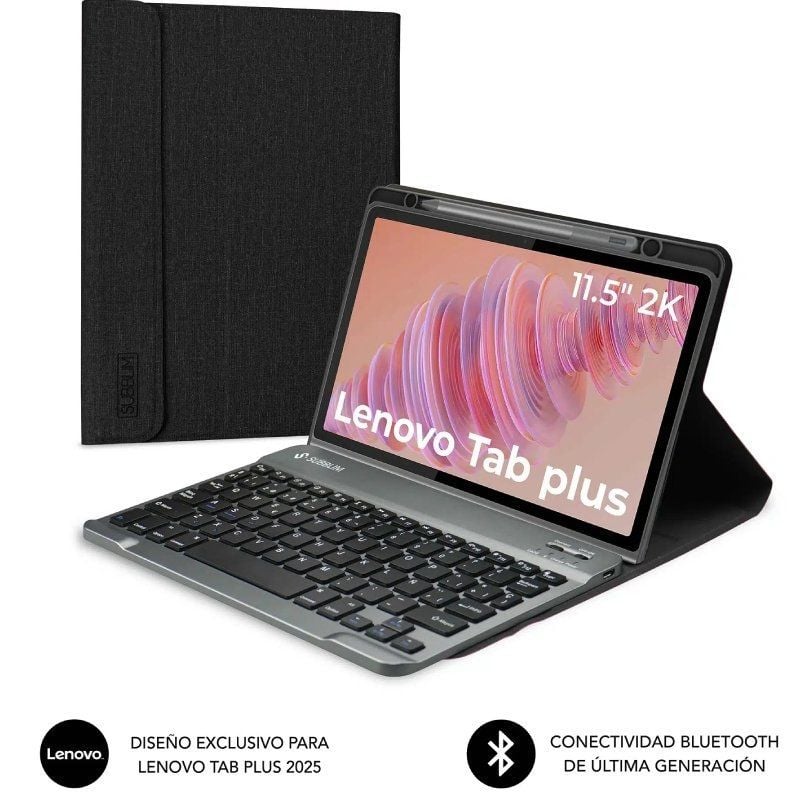 Funda con Teclado Subblim Keytab Pro BT Lenovo Tab 2025 11.5"/ Negra