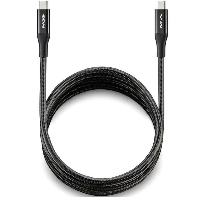 Cable USB 4.0 Tipo-C NGS KNOT/ USB Tipo-C Macho - USB Tipo-C Macho/ Hasta 240W/ 40Gbps/ 2m/ Negro