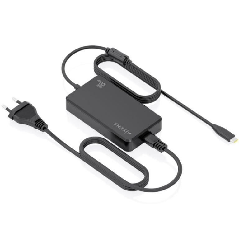 Cargador Sobremesa GaN Aisens ASCH-1PD100D070-BK/ 1xUSB Tipo-C/ 100W