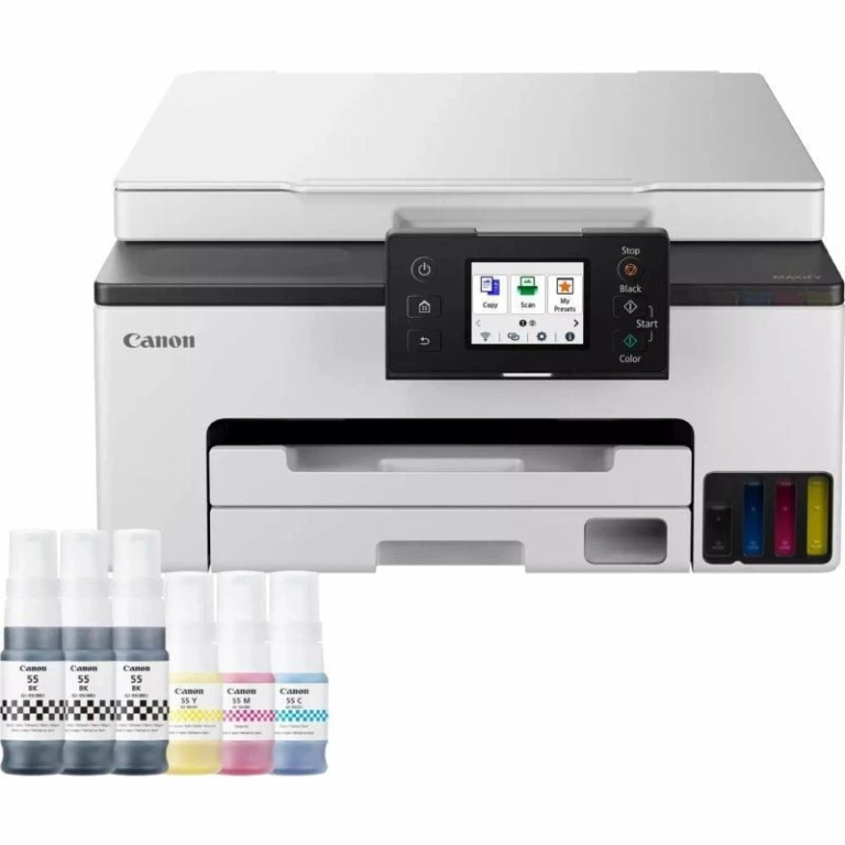 Multifunción Recargable Canon MAXIFY GX1050 MegaTank 3 en 1 WiFi/ Dúplex/ Pack impresora + consumibles XL/ Blanca