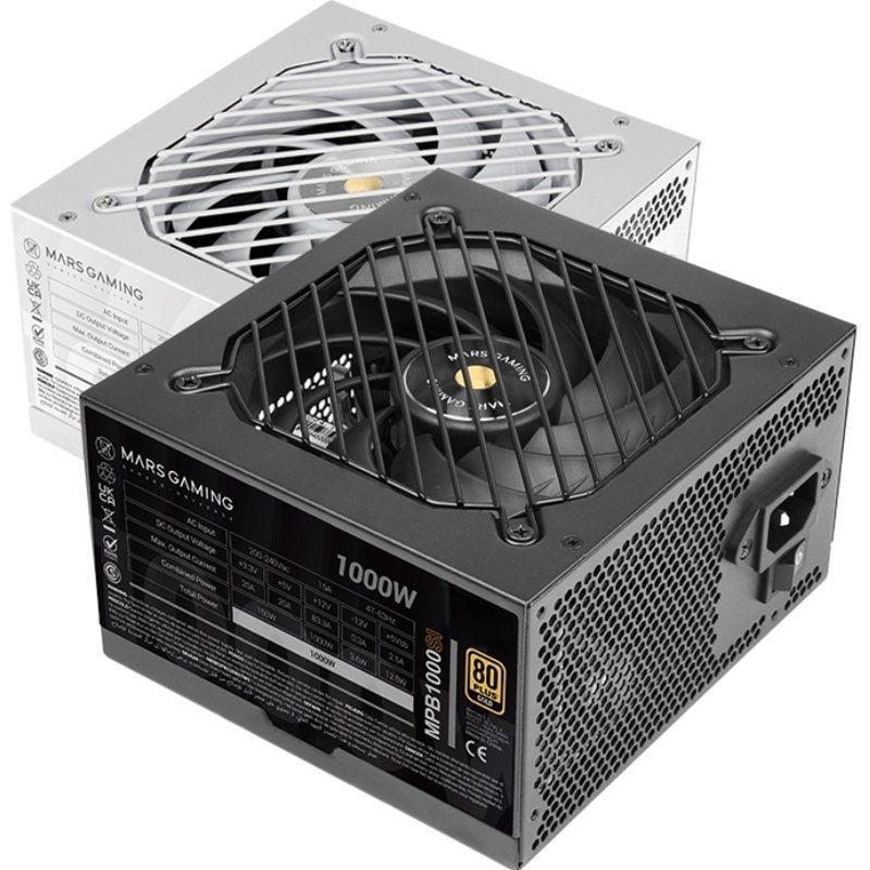 Fuente de Alimentación Mars Gaming MPB1000SI/ 1000W/ Ventilador 12cm/ 80 Plus Gold