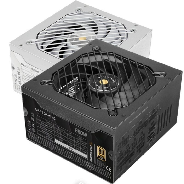 Fuente de Alimentación Mars Gaming MPB850PSI/ 850W/ Ventilador 14cm/ ATX 3.1/ PCIe 5.1/ 80 Plus Gold