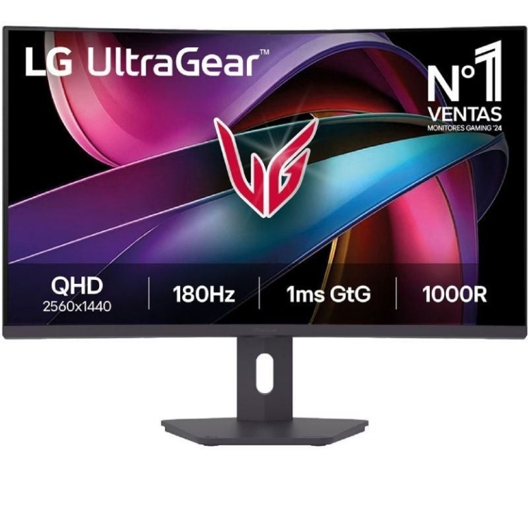 Monitor Gaming Curvo LG UltraGear 32G600A-B 31.5"/ QHD/ 1ms/ 180Hz/ VA/ Regulable en altura/ Negro
