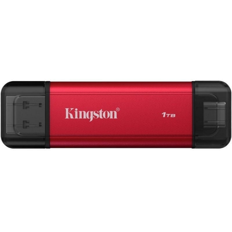 Disco Externo SSD Kingston Dual Portable SSD 1TB/ USB Tipo-C y USB 3.2/ Rojo