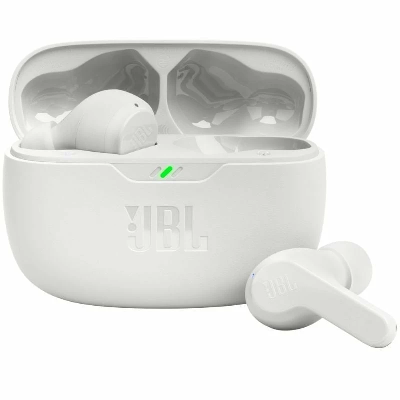 Auriculares Bluetooth JBL Wave Beam con estuche de carga/ Autonomía 8h/ Blanco