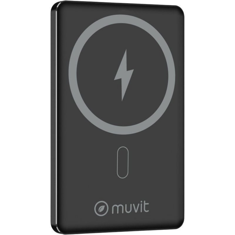 Powerbank 5000mAh Muvit For Change MCCHP0009/ 20W/ Wireless/ Negra/ Incluye Cable USB Tipo-C