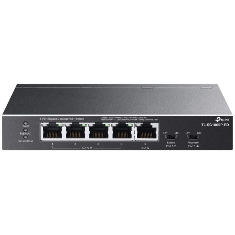 Switch TP-Link TL-SG1005P-PD 5 Puertos/ RJ-45 1/ 2.5Gbps PoE