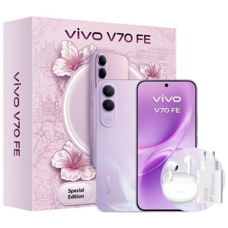 Smartphone Vivo V70 FE 8GB/ 256GB/ 6.83"/ 5G/ Púrpura/ Incluye Cargador + Auriculares