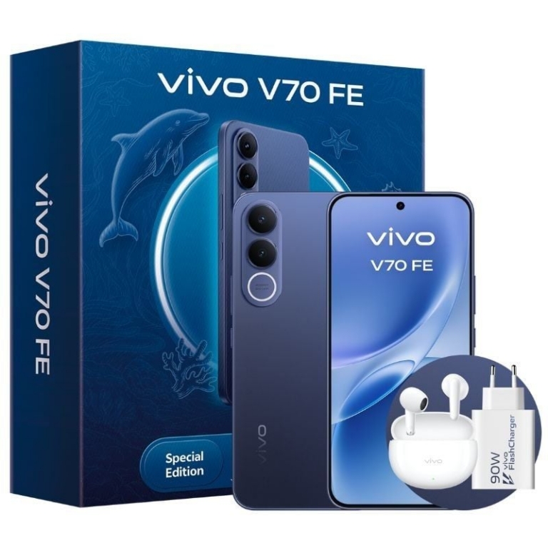 Smartphone Vivo V70 FE 8GB/ 512GB/ 6.83"/ 5G/ Azul/ Incluye Cargador + Auriculares