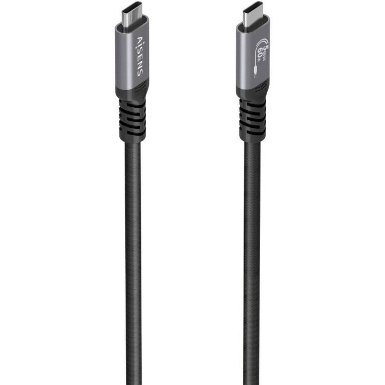 Cable USB 3.2 Tipo-C Aisens A107-0991/ USB Tipo-C Macho - USB Tipo-C Macho/ Hasta 60W/ 5Gbps/ 7m/ Negro