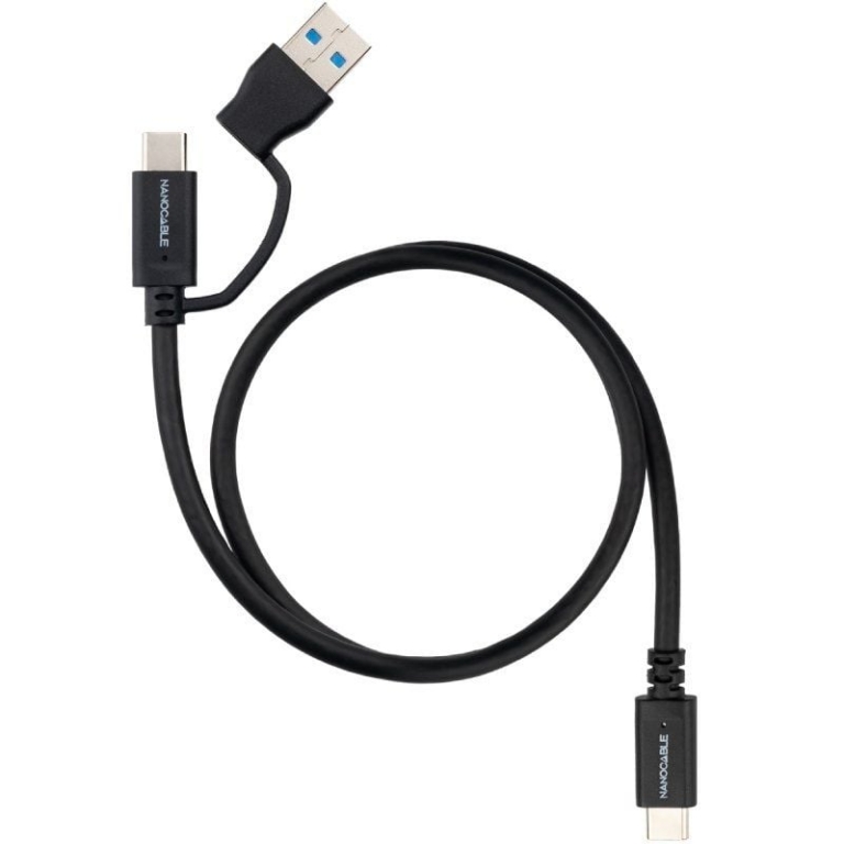 Cable USB 3.2 Tipo-C Nanocable 10.01.4802/ USB Tipo-C Macho/ USB Macho - USB Tipo-C Macho/ Hasta 60W/ 10Gbps/ 2m/ Negro