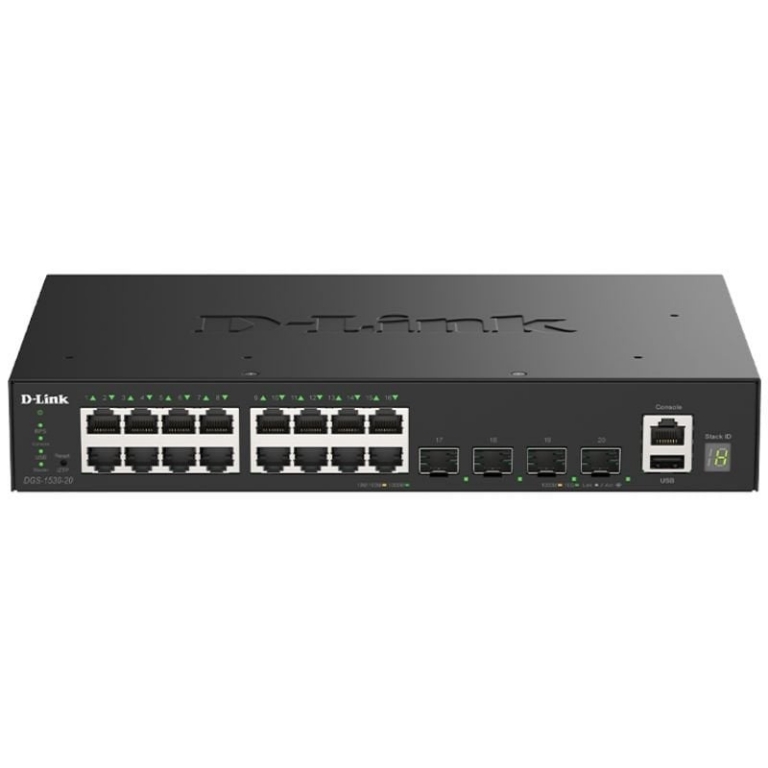 Switch Gestionable D-Link DGS-1530-20/E 16 Puertos/ RJ-45 10/100/1000