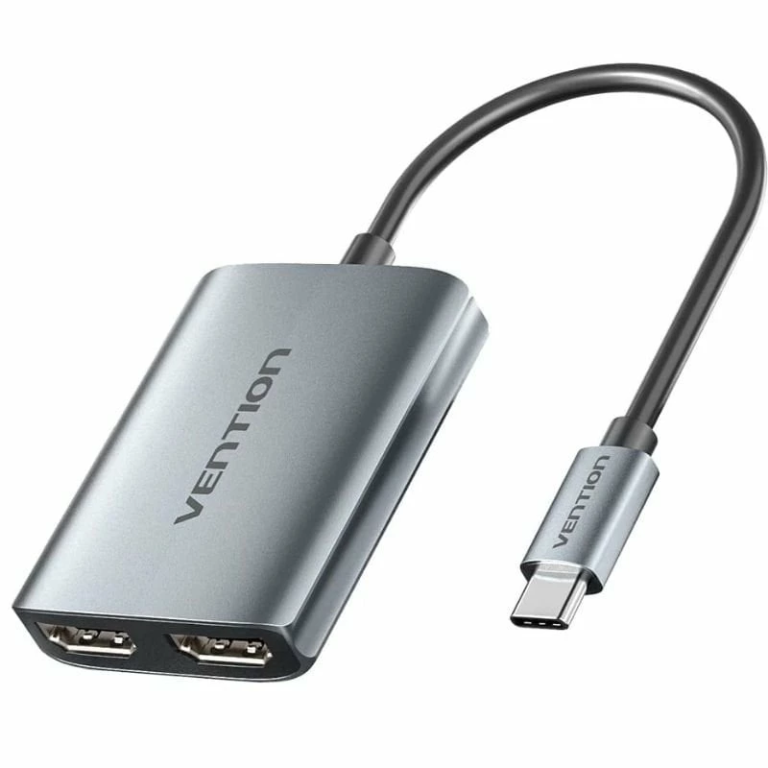 Cable Conversor Vention ACZHB/ USB Tipo-C Macho - 2x HDMI Hembra/ Gris