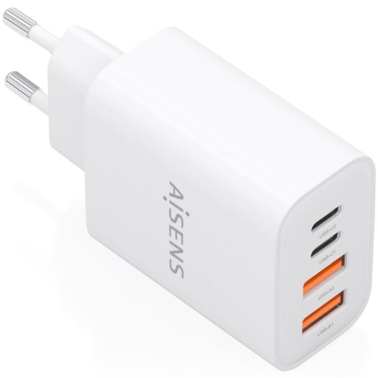 Cargador de Pared GaN Aisens A110-1027/ 2xUSB Tipo-C/ 2xUSB/ 32W/ Blanco