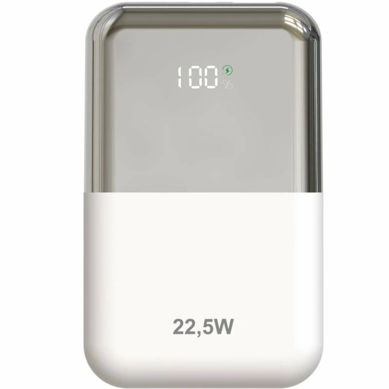 Powerbank 10000mAh Leotec LEPOW22W10WS/ 22.5W/ Blanco y Plata/ Incluye Cable USB Tipo-C