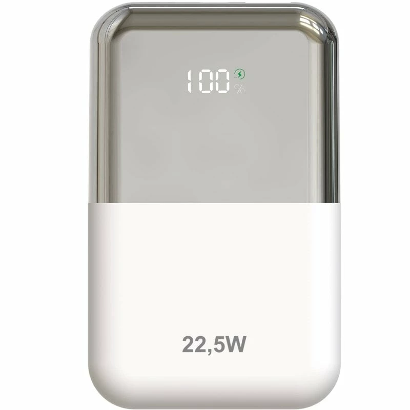 Powerbank 10000mAh Leotec LEPOW22W10WS/ 22.5W/ Blanco y Plata/ Incluye Cable USB Tipo-C