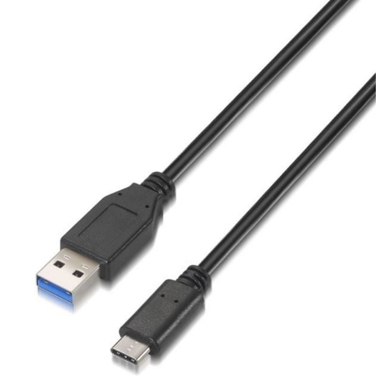 Cable USB 3.1 Tipo-C Aisens A107-0060/ USB Tipo-C Macho - USB Macho/ 10Gbps/ 1m/ Negro