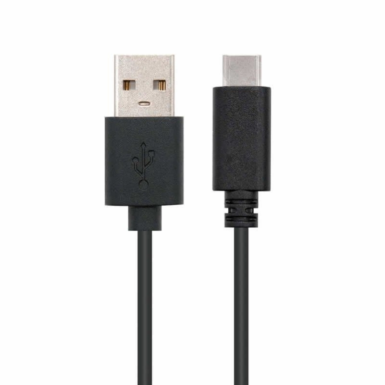 Cable USB 2.0 Nanocable 10.01.2102/ USB Tipo-C Macho - USB Macho/ 480Mbps/ 2m/ Negro