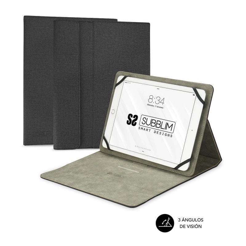 Funda Subblim Clever Stand para Tablets de 9.6"-11"/ Negra
