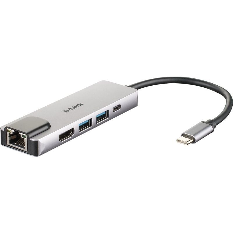 Docking USB Tipo-C D-Link DUB-M520/ 2xUSB/ 1xUSB Tipo-C/ 1xHDMI 4K/ 1xRJ45/ 1xThunderbolt/ Gris