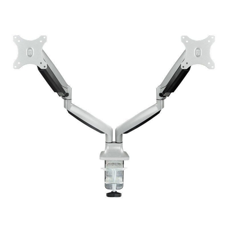 Soporte de Mesa para 2 Monitores TooQ DB3132TNR-S/ Giratorio/ Inclinable/ hasta 9kg