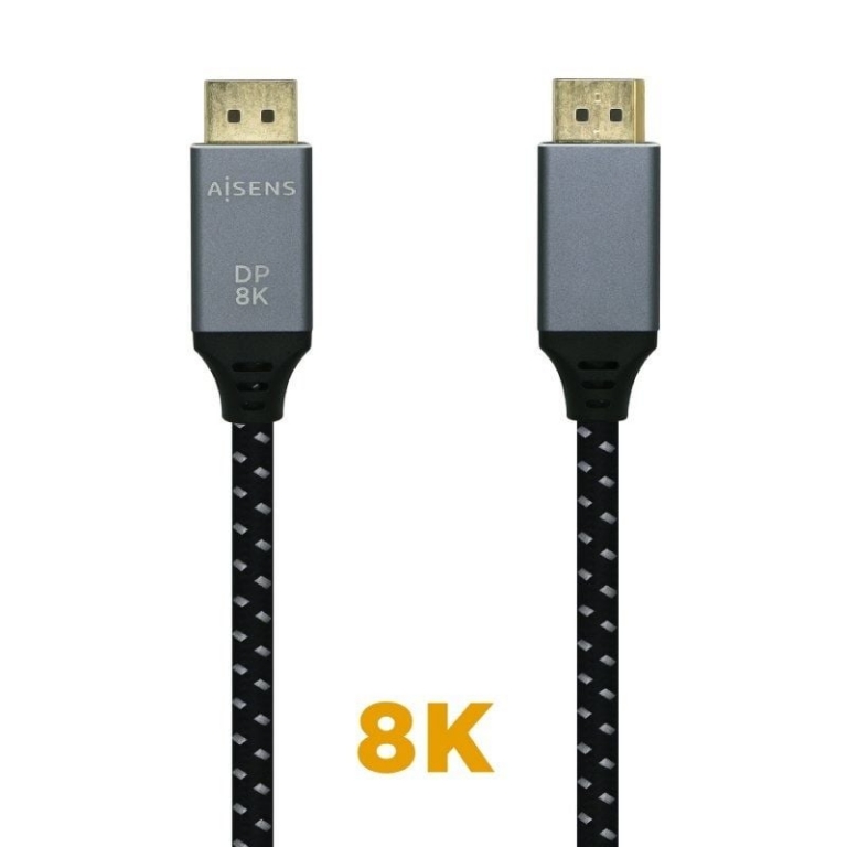 Cable DisplayPort 1.4 8K Aisens A149-0436/ DisplayPort Macho - DisplayPort Macho/ 1.5m/ Negro Gris