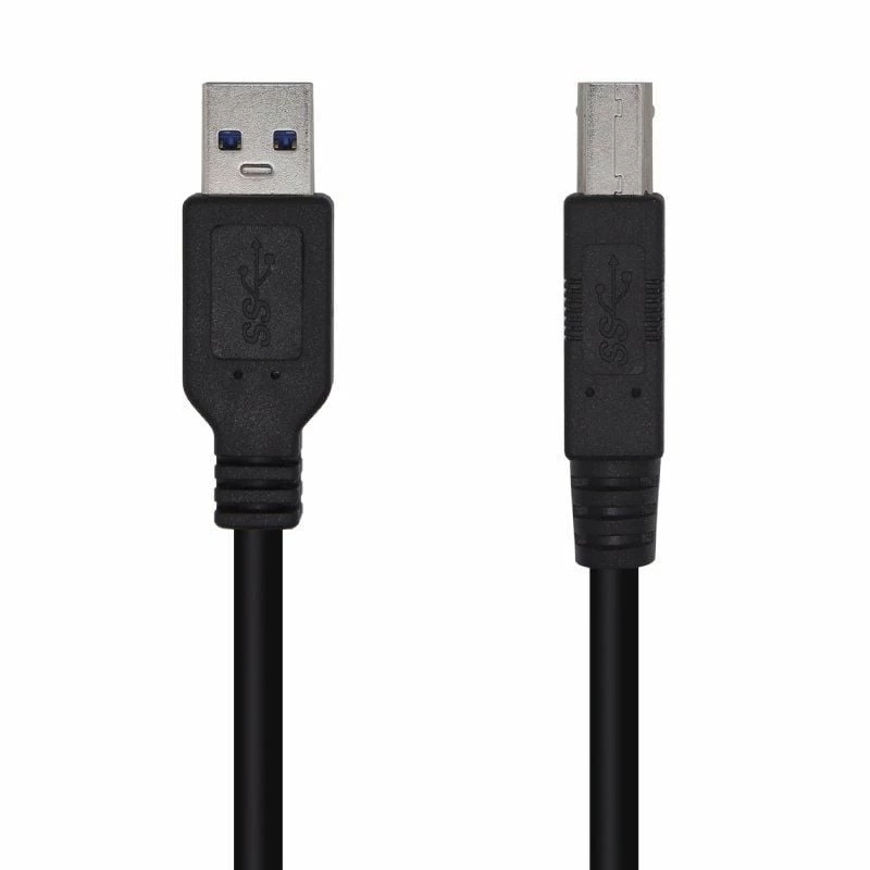 Cable USB 3.0 Impresora Aisens A105-0444/ USB Tipo-B Macho - USB Macho/ 5Gbps/ 2m/ Negro