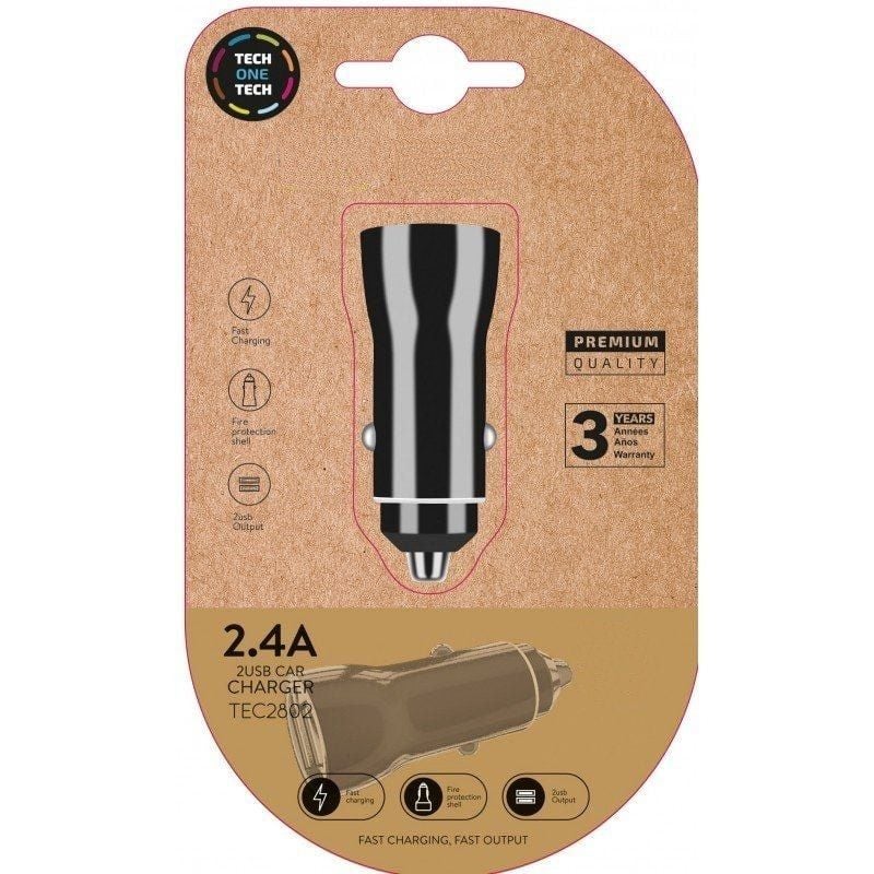 Cargador de Coche Tech One Tech TEC2802/ 2xUSB/ 12W