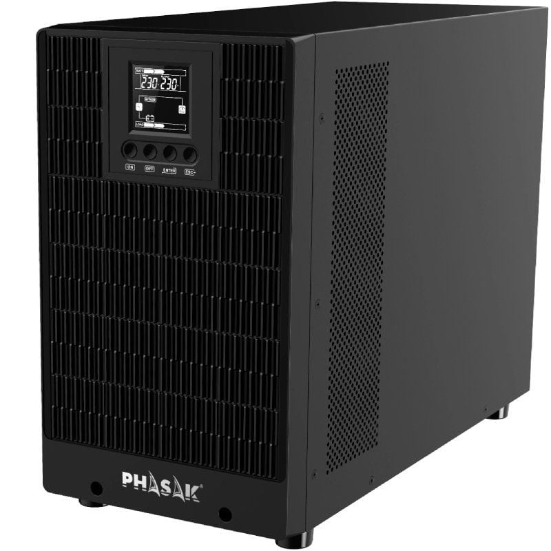 SAI Online Phasak 3000 VA Online LCD/ 3000VA-3000W/ 4 Salidas/ Formato Torre