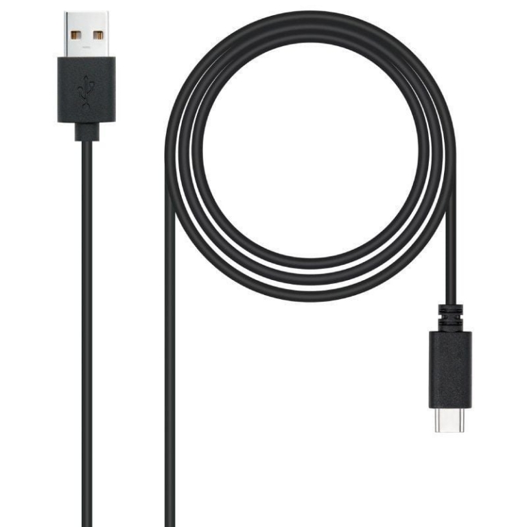 Cable USB 2.0 Nanocable 10.01.2103/ USB Macho - USB Tipo-C Macho/ 480Mbps/ 3m/ Negro