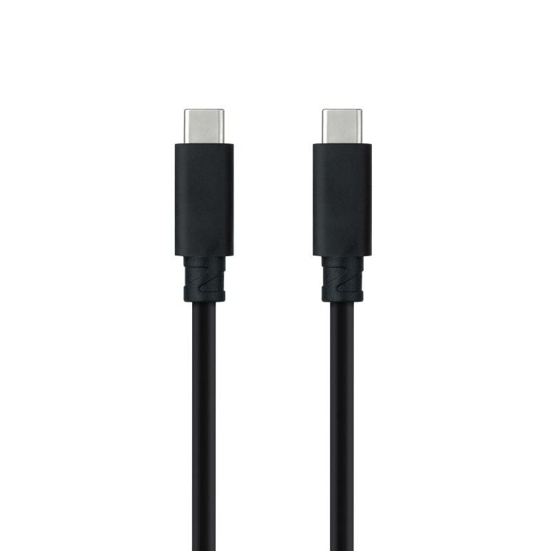 Cable USB 3.1 Tipo-C Nanocable 10.01.4101-L150/ USB Tipo-C Macho - USB Tipo-C Macho/ Hasta 100W/ 10Gbps/ 1.5m/ Negro