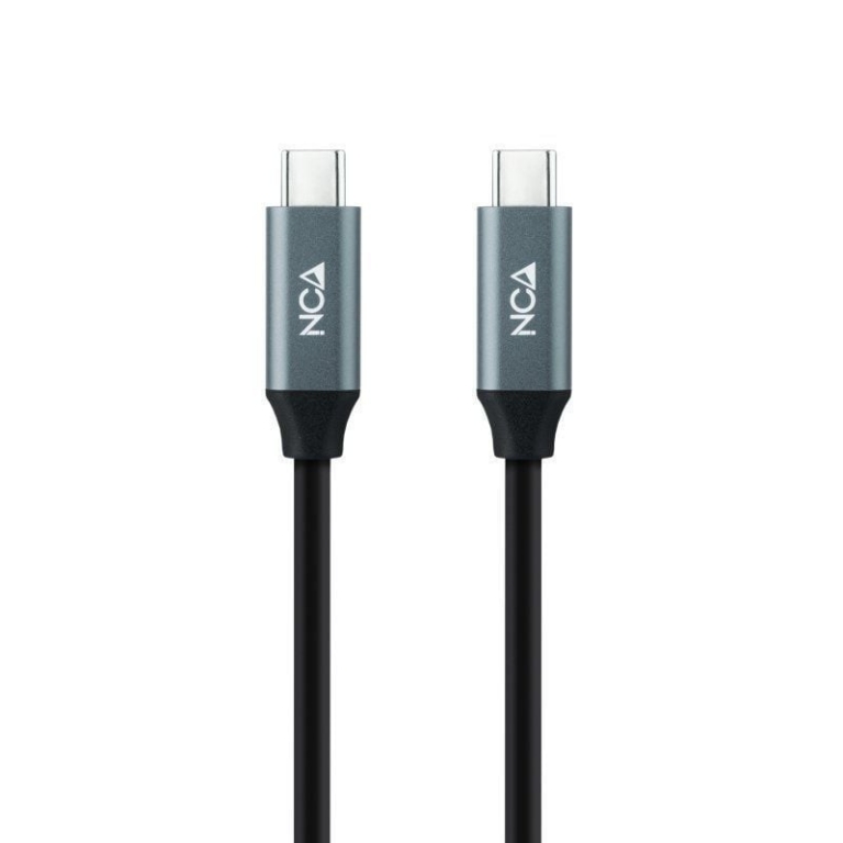 Cable USB 3.2 Tipo-C Nanocable 10.01.4301 5A 100W/ USB Tipo-C Macho - USB Tipo-C Macho/ Hasta 100W/ 20Gbps/ 1m/ Gris y Negro